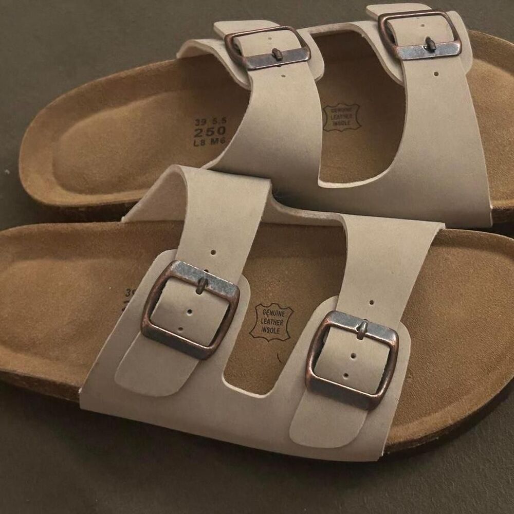 Women's Grey and Cream Sandals